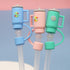 Silicone Straw Covers Cap with Tumbler 10mm Cute Tumbler Straw Toppers for Tumblers, Dust-Proof Drinking Straw Caps for Reusable Straws Tips